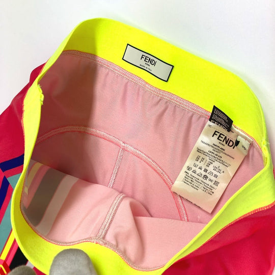 FENDI Shorts FAB191 Nylon, Polyurethane pink logo Women 36 Used Authentic