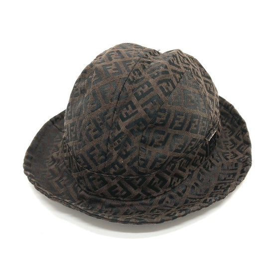FENDI hat cotton Brown Zucchino Bucket hat Women S Used Authentic