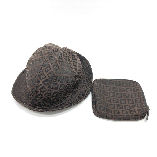 FENDI hat cotton Brown Zucchino Bucket hat Women S Used Authentic