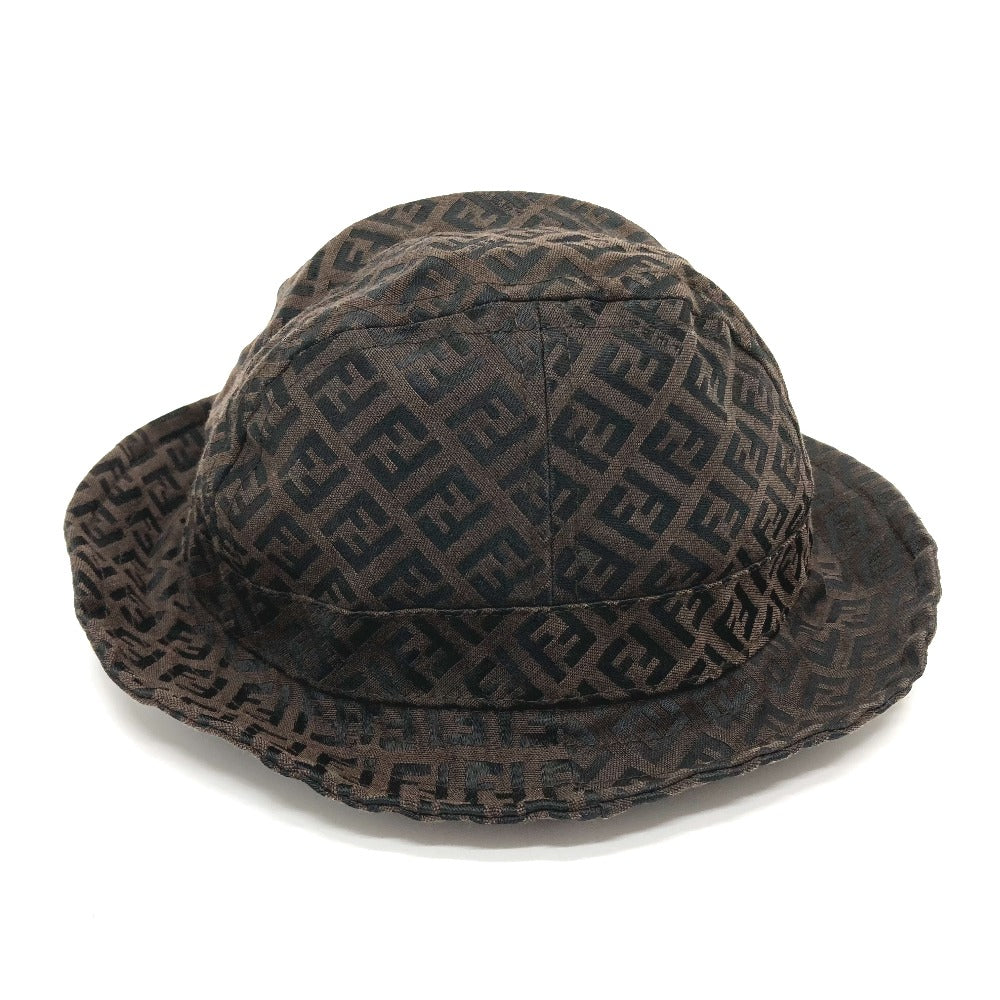 FENDI hat cotton Brown Zucchino Bucket hat Women S Used Authentic