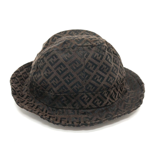 FENDI hat cotton Brown Zucchino Bucket hat Women S Used Authentic