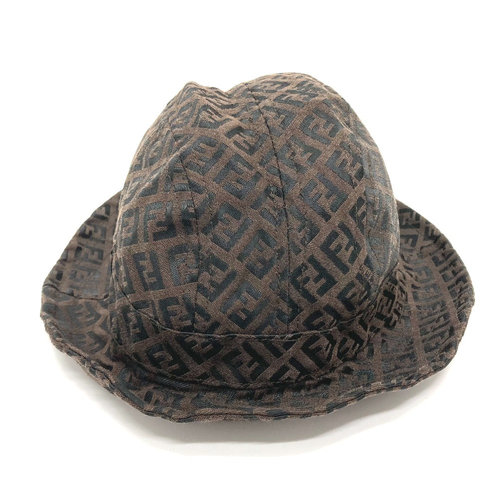 FENDI hat cotton Brown Zucchino Bucket hat Women S Used Authentic