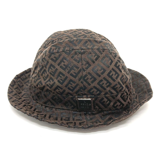 FENDI hat cotton Brown Zucchino Bucket hat Women S Used Authentic