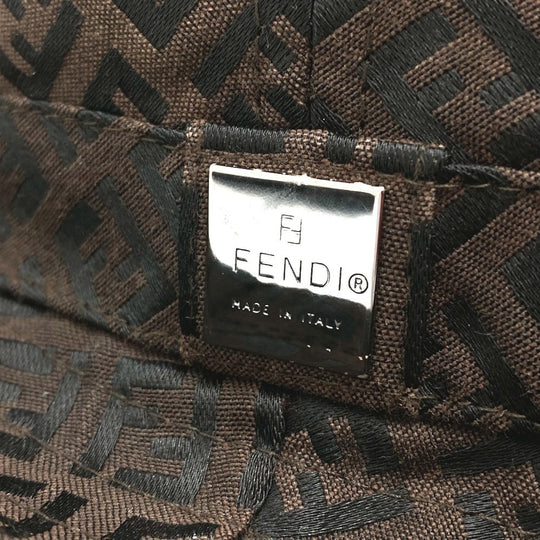 FENDI hat cotton Brown Zucchino Bucket hat Women S Used Authentic