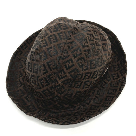 FENDI hat cotton Brown Zucchino Bucket hat Women S Used Authentic