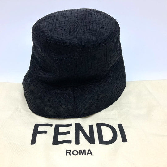 FENDI hat FXQ801 Nylon black FF Zucca Pattern mesh unisex(Unisex) L Used Authentic