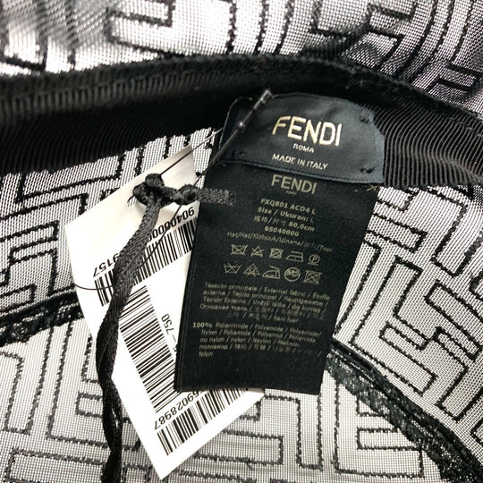 FENDI hat FXQ801 Nylon black FF Zucca Pattern mesh unisex(Unisex) L Used Authentic