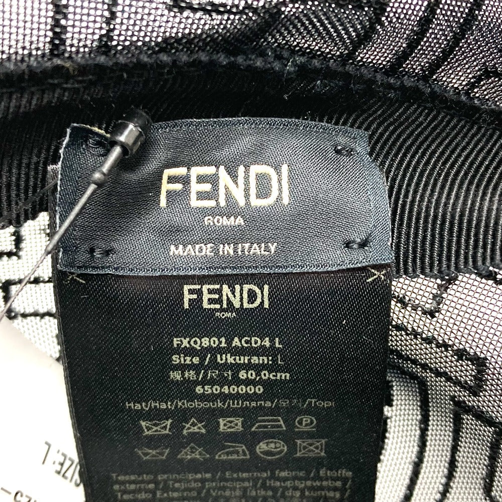 FENDI hat FXQ801 Nylon black FF Zucca Pattern mesh unisex(Unisex) L Used Authentic