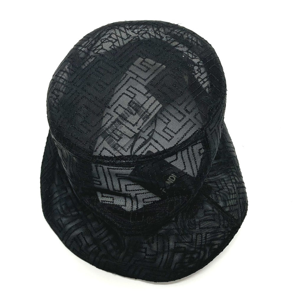 FENDI hat FXQ801 Nylon black FF Zucca Pattern mesh unisex(Unisex) L Used Authentic