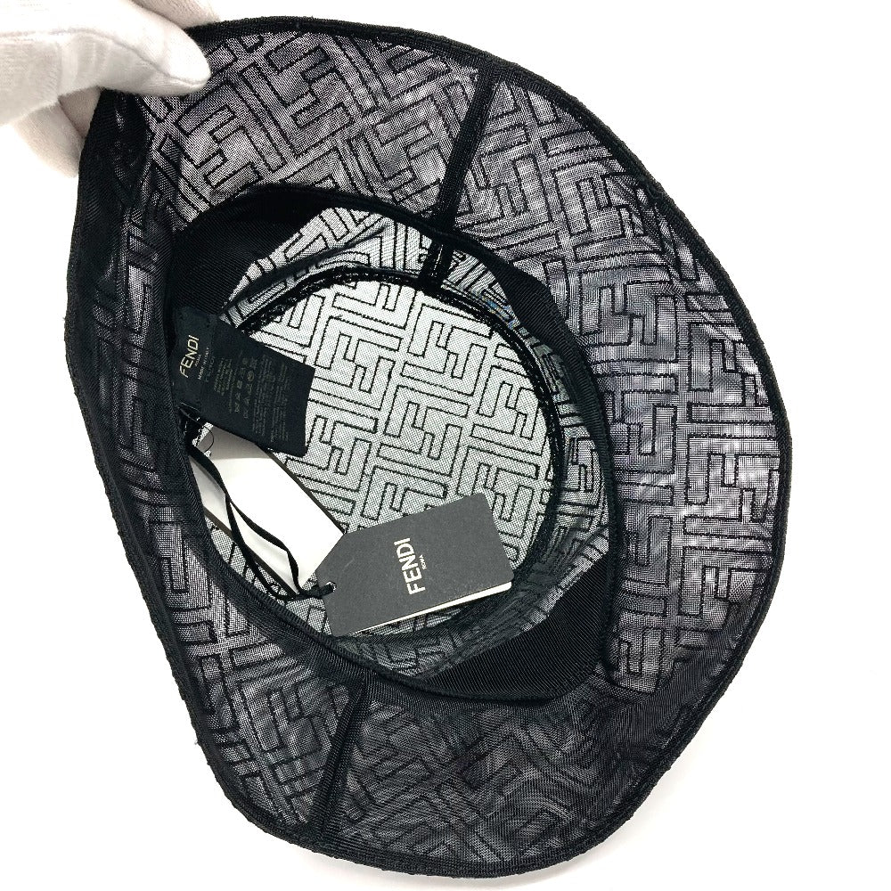 FENDI hat FXQ801 Nylon black FF Zucca Pattern mesh unisex(Unisex) L Used Authentic