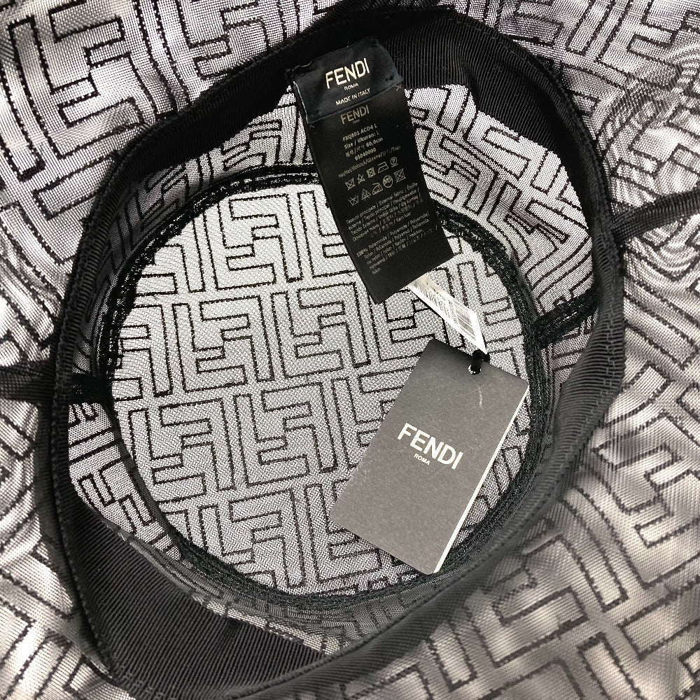 FENDI hat FXQ801 Nylon black FF Zucca Pattern mesh unisex(Unisex) L Used Authentic