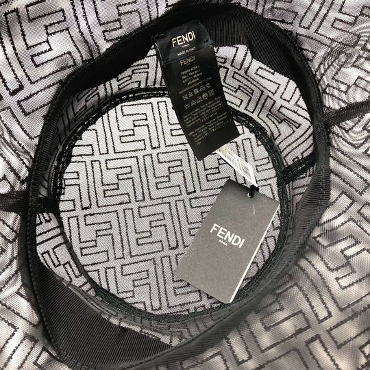 FENDI hat FXQ801 Nylon black FF Zucca Pattern mesh unisex(Unisex) L Used Authentic