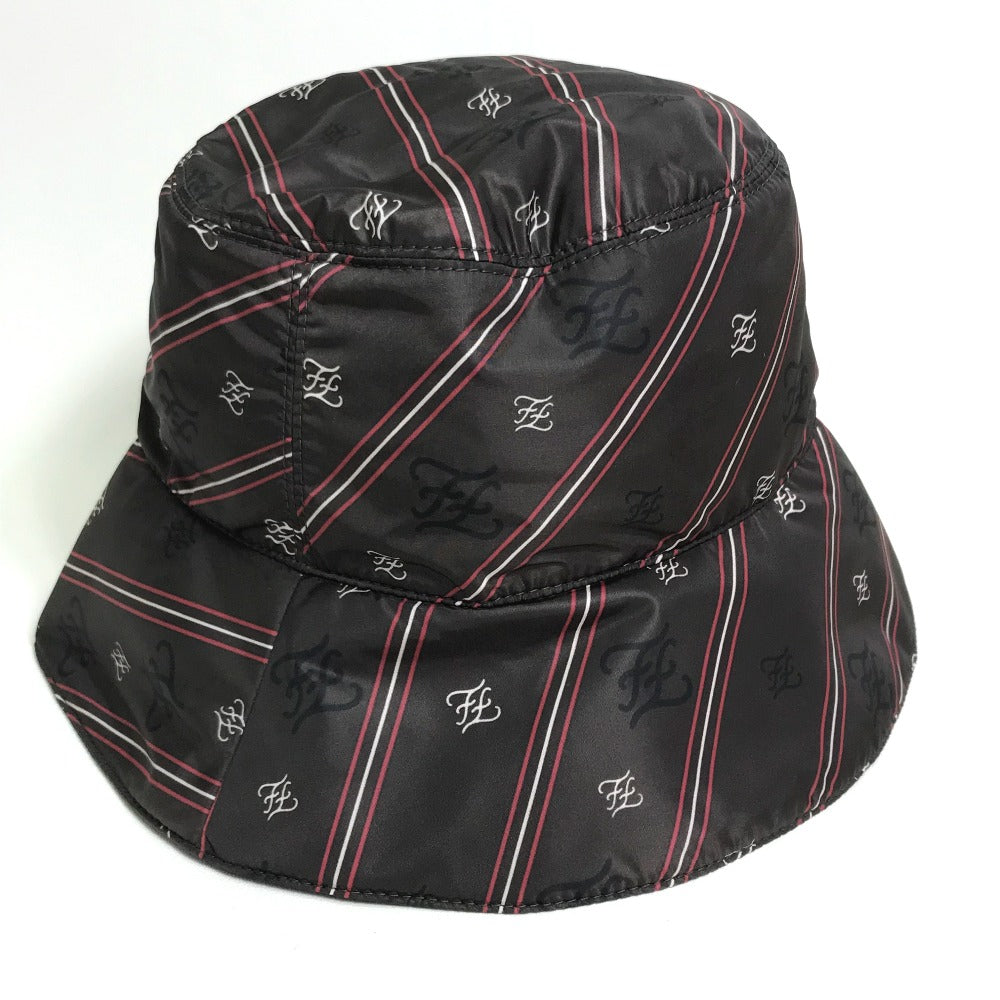 FENDI hat FXQ801 Nylon Brown type Karligraphy Bucket Hat unisex(Unisex) S Used Authentic