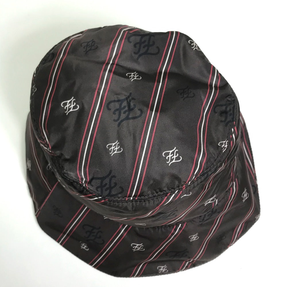 FENDI hat FXQ801 Nylon Brown type Karligraphy Bucket Hat unisex(Unisex) S Used Authentic