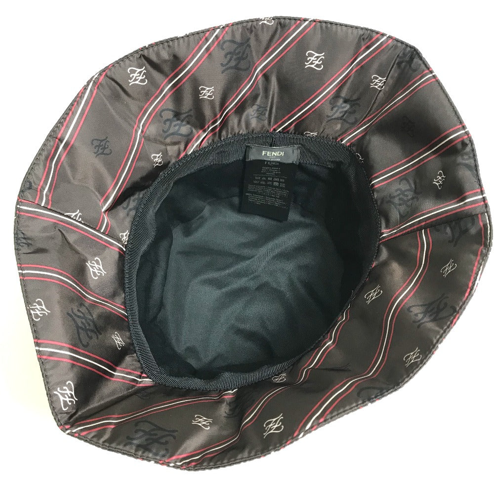 FENDI hat FXQ801 Nylon Brown type Karligraphy Bucket Hat unisex(Unisex) S Used Authentic