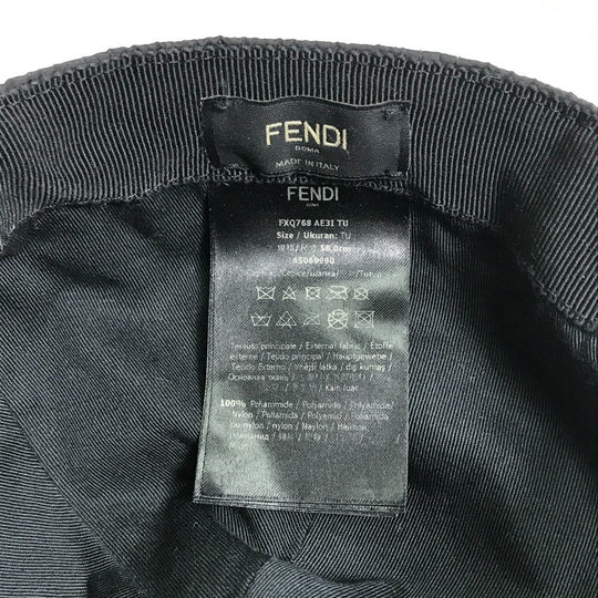 FENDI cap FXQ768 Nylon, Cotton black logo