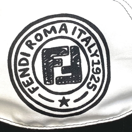 FENDI cap FXQ770 Cotton, Leather White x black hat Joshua Vides 58