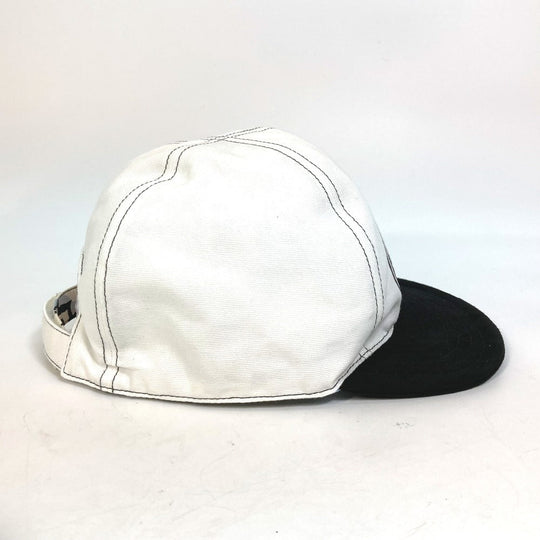 FENDI cap FXQ770 Cotton, Leather White x black hat Joshua Vides 58
