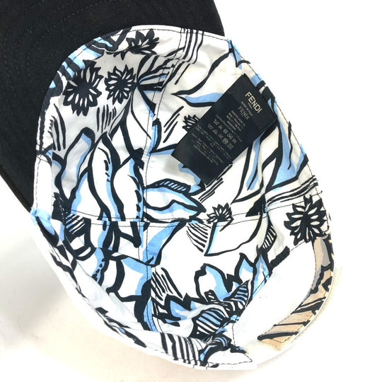 FENDI cap FXQ770 Cotton, Leather White x black hat Joshua Vides 58