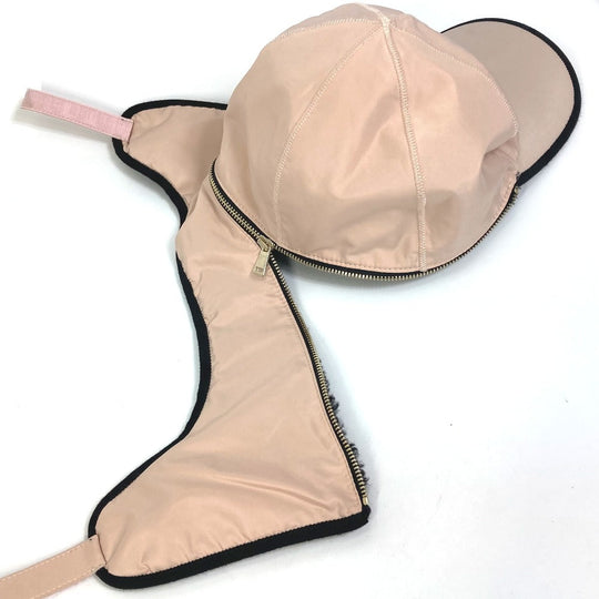 FENDI hat FXQ679 polyester pink logo Flight cap Women 58/M Used Authentic