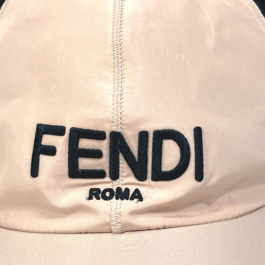 FENDI hat FXQ679 polyester pink logo Flight cap Women 58/M Used Authentic