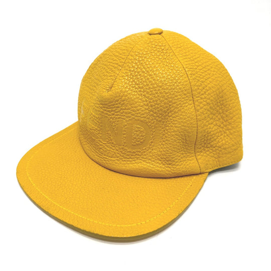FENDI cap FXQ768 leather yellow logo 58
