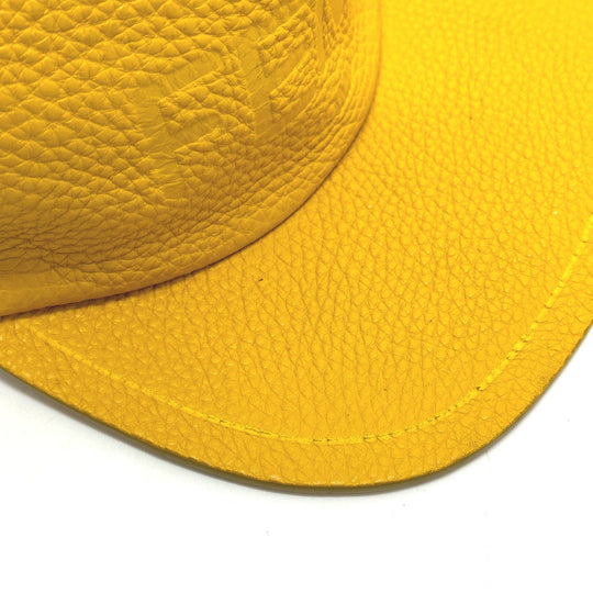 FENDI cap FXQ768 leather yellow logo 58