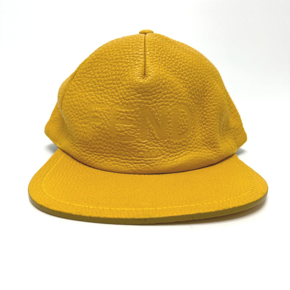 FENDI cap FXQ768 leather yellow logo 58
