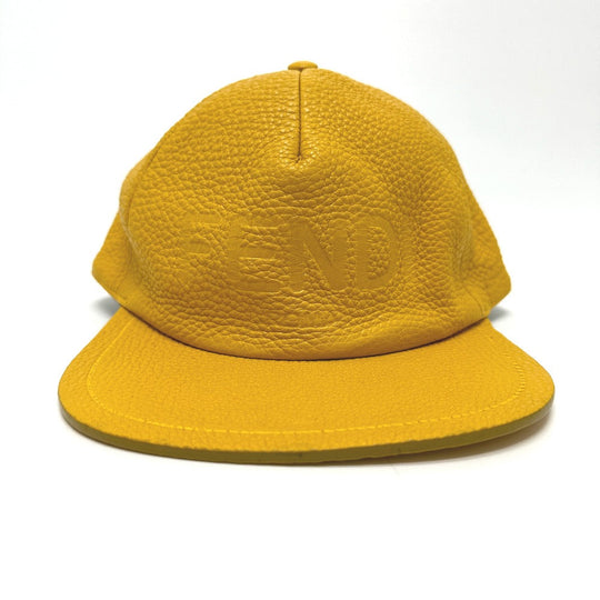 FENDI cap FXQ768 leather yellow logo 58