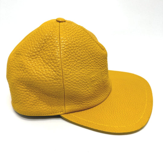 FENDI cap FXQ768 leather yellow logo 58