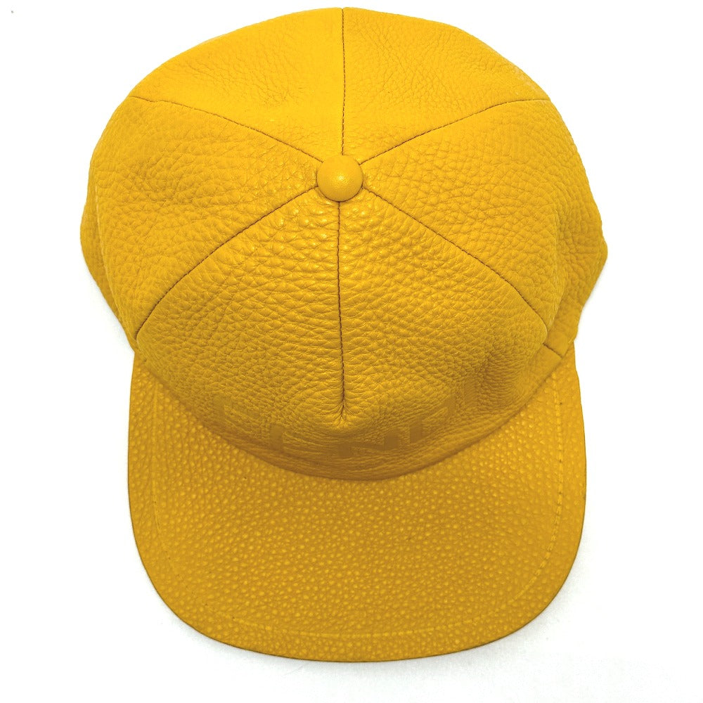FENDI cap FXQ768 leather yellow logo 58