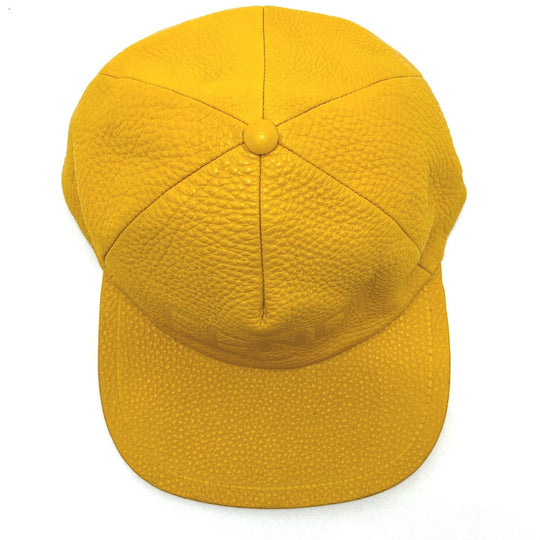 FENDI cap FXQ768 leather yellow logo 58