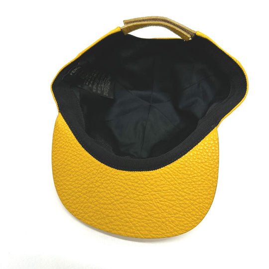 FENDI cap FXQ768 leather yellow logo 58