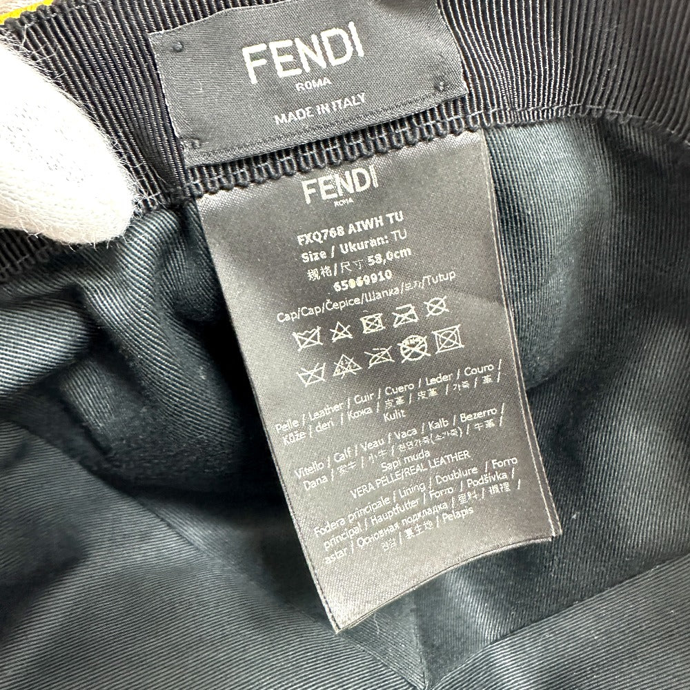 FENDI cap FXQ768 leather yellow logo 58
