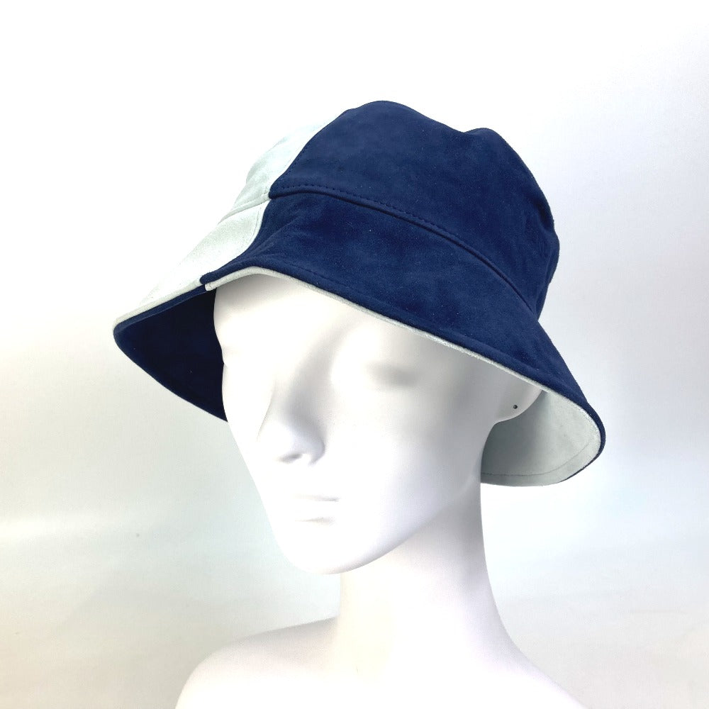 FENDI hat FXQ801 Goatskin blue logo bicolor 60