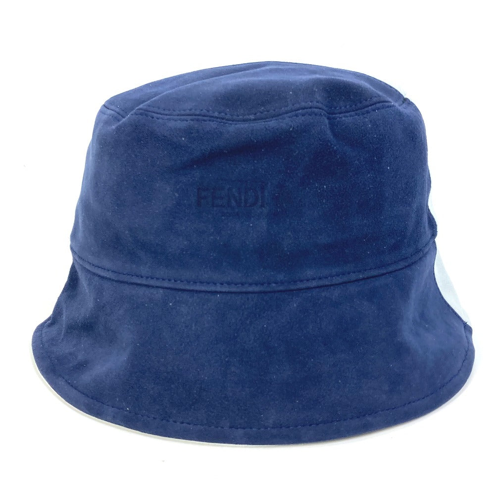 FENDI hat FXQ801 Goatskin blue logo bicolor 60