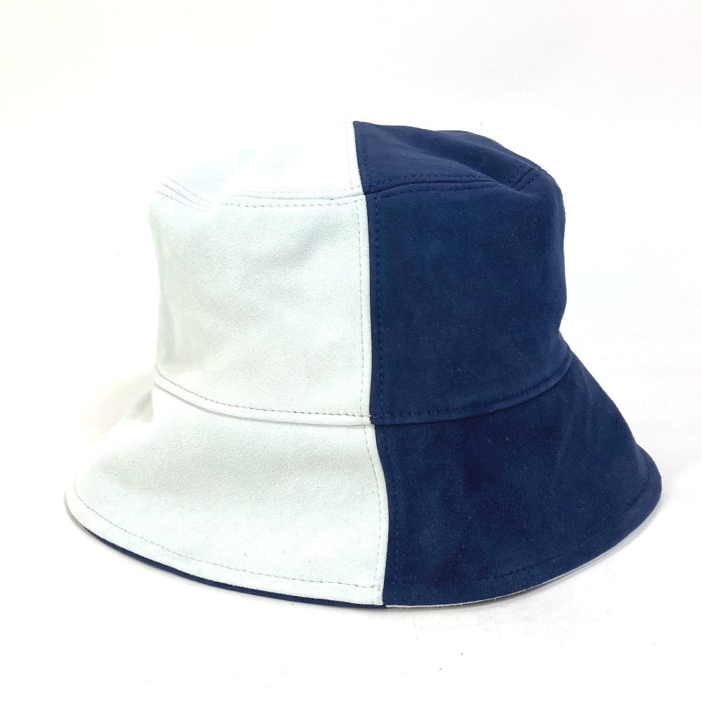 FENDI hat FXQ801 Goatskin blue logo bicolor 60
