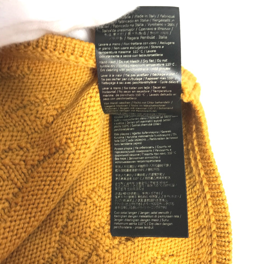 FENDI Knit hat FXQ056 wool yellow logo Women Used Authentic