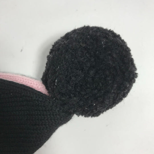 FENDI Knit hat FXQ056 wool pink By color Logo with pom-pom Women Used Authentic