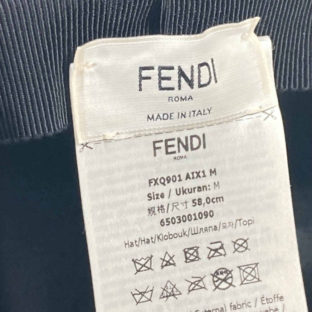 FENDI hat FXQ901 wool khaki Inner Zucca Women M Used Authentic