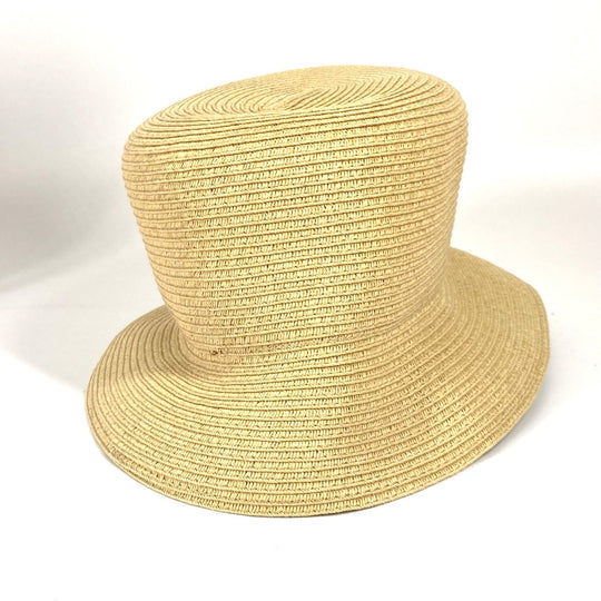 FENDI hat FXQ891 leather beige Handbag AIJE RAFFIA BUCKET Hat Bucket hat & drawstring bag Women Used Authentic