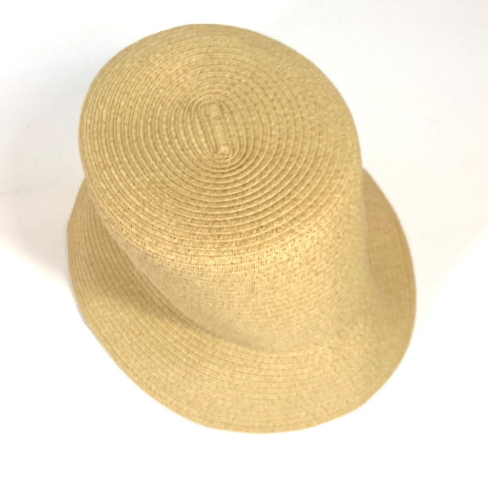 FENDI hat FXQ891 leather beige Handbag AIJE RAFFIA BUCKET Hat Bucket hat & drawstring bag Women Used Authentic