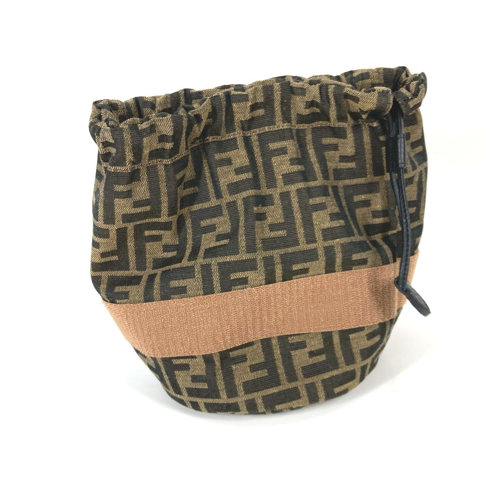 FENDI hat FXQ891 leather beige Handbag AIJE RAFFIA BUCKET Hat Bucket hat & drawstring bag Women Used Authentic