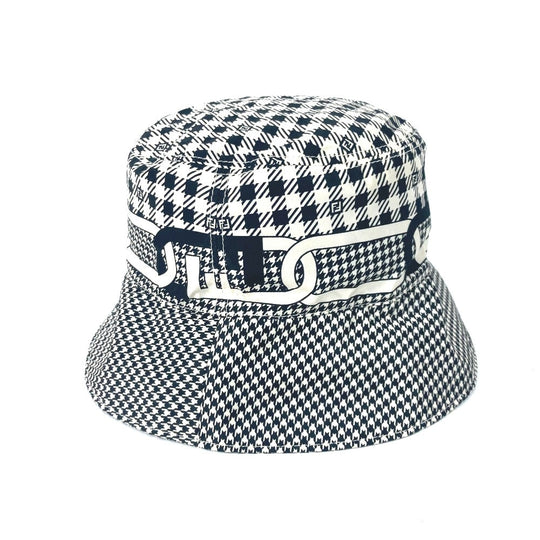 FENDI hat FXQ801 Nylon black Houndstooth mens S Used Authentic