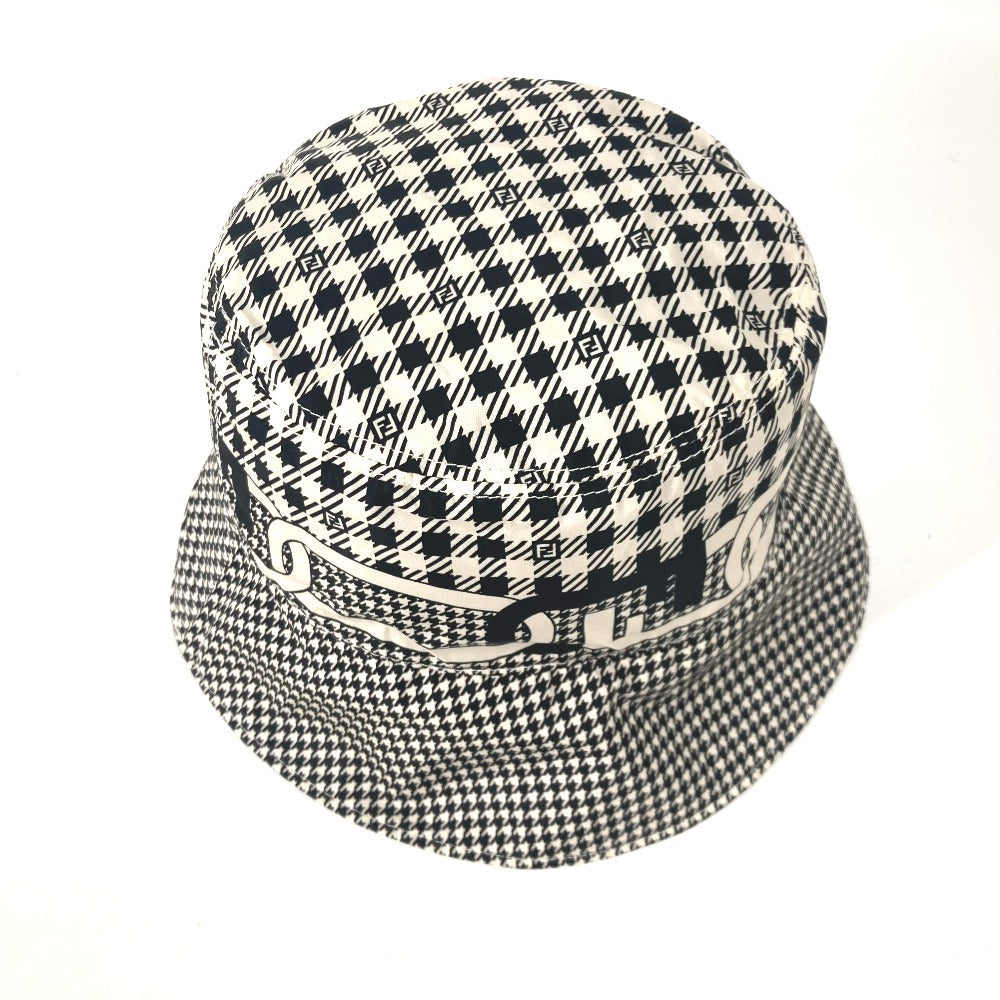 FENDI hat FXQ801 Nylon black Houndstooth mens S Used Authentic