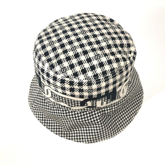 FENDI hat FXQ801 Nylon black Houndstooth mens S Used Authentic
