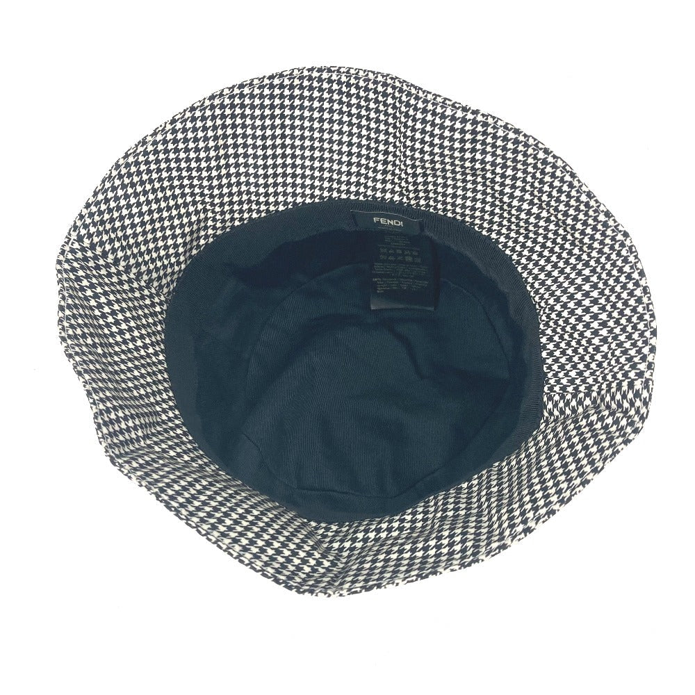 FENDI hat FXQ801 Nylon black Houndstooth mens S Used Authentic