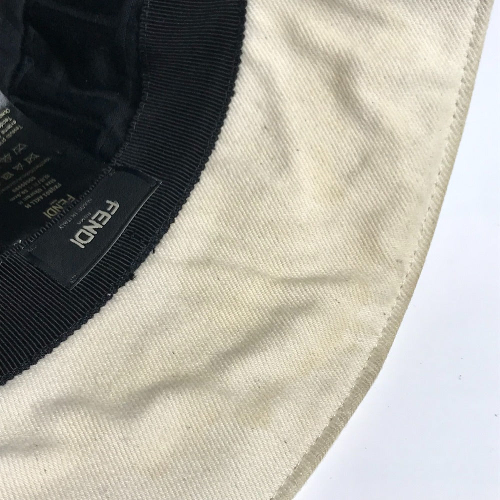 FENDI hat FXQ801 cotton beige logo Women Used Authentic