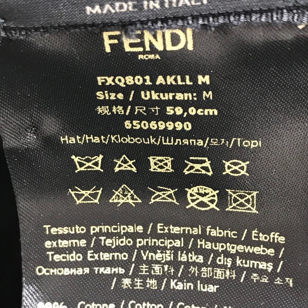 FENDI hat FXQ801 cotton beige logo Women Used Authentic