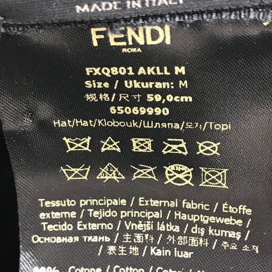 FENDI hat FXQ801 cotton beige logo Women Used Authentic